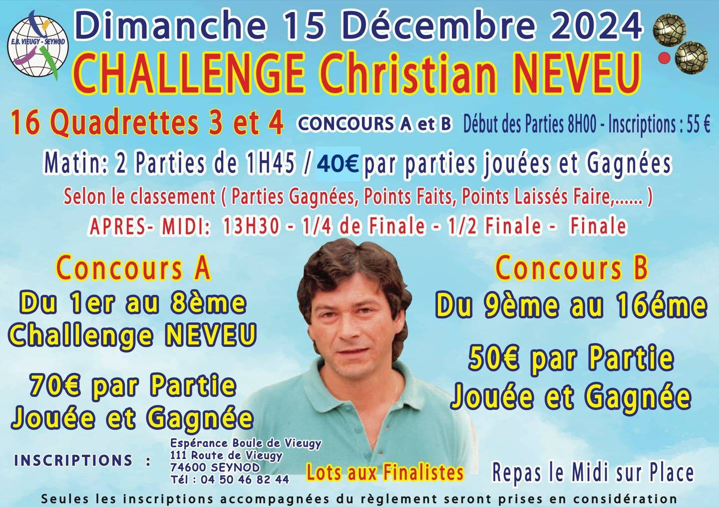 Challenge Christian Neveu le 15 décembre 2024