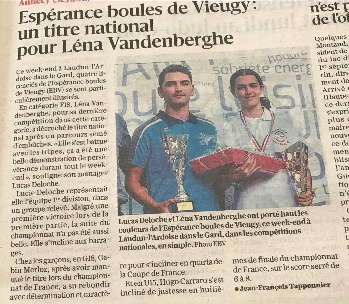 Article Dauphiné Libéré du 10/09/2025