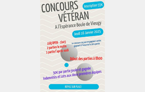 Concours Vétérans le Jeudi 16 Janvier 2025