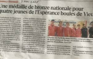 Article Dauphiné Libéré du 7/05/2025