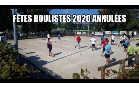 Fêtes Boulistes 2020 annulées