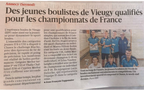 Article Dauphiné Libéré du 23 Mai 2025