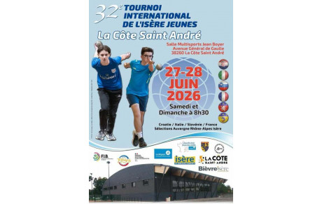 Tournoi international de l’Isere 2026 avec une 1ère sélection pour Hugo CARRARO &amp; Gabin MERLOZ-MARTINEZ qui représenteront la région en équipe
