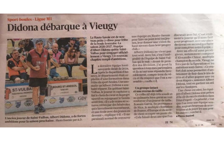 ARTICLE Le Dauphiné Libéré du 13.07.2026