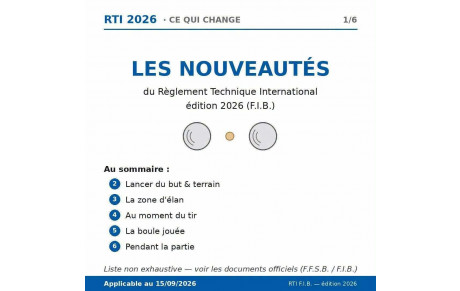 [INFORMATION OFFICIELLE - RÈGLEMENT TECHNIQUE INTERNATIONAL]