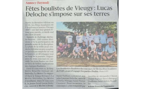 ARTICLE Le Dauphiné Libéré du 26.08.2026